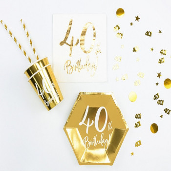 Coriandoli di compleanno 40 anni Oro – decorazione tavola festa adulti | BelleFete.ch 2