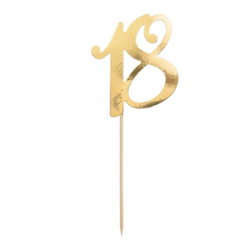 Cake Topper “18 anni” in Oro – decorazione torta compleanno | BelleFete.ch