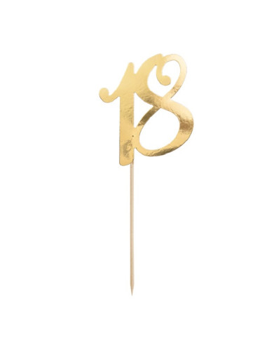 Cake Topper “18 anni” in Oro – decorazione torta compleanno | BelleFete.ch
