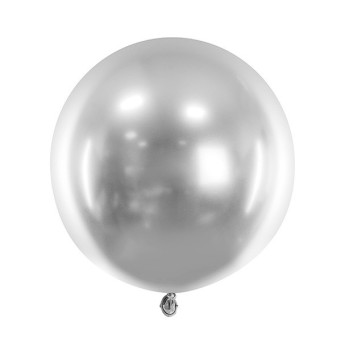 Ballon rond Argent Satiné 60 cm – décoration anniversaire | BelleFete.ch