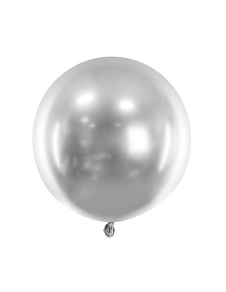 palloncino rotondo argento cromato