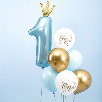 Ballonstrauß "One" blau - Erster Geburtstag Kind - Bellefete.ch 2
