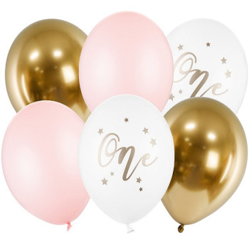 Bouquet de ballons "One" rose - Premier anniversaire enfant - Bellefete.ch