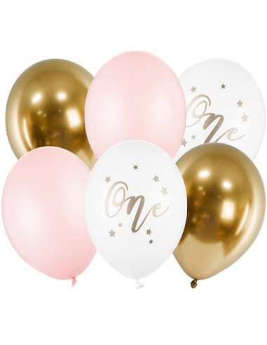 Ballonstrauß "One" rosa - Erster Geburtstag Kind - Bellefete.ch