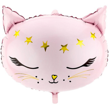 Partyballon aus Aluminium Rosa Katze - Partydekoration für Kinder Thema Katzen - Bellefete.ch – Schweizer Shop