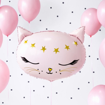 Partyballon aus Aluminium Rosa Katze - Partydekoration für Kinder Thema Katzen - Bellefete.ch – Schweizer Shop 2