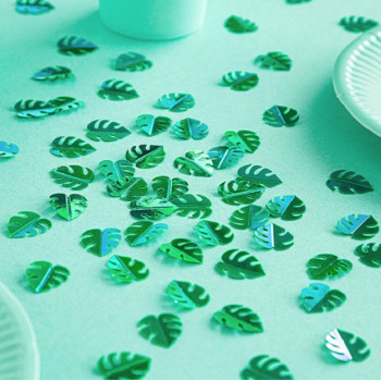 Confettis de fête - Feuilles vertes - Déco de table - Bellefete.ch 2