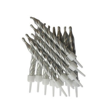 Bougies d'anniversaire spirales Argentées - Accessoire de fête et anniversaire - Bellefete.ch