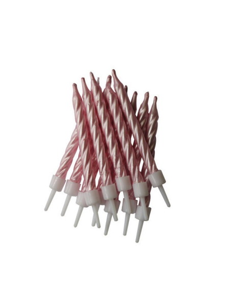 Bougies d'anniversaire spirales Rose Clair - Accessoire fête et anniversaire - Suisse