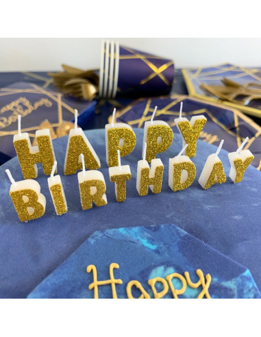 candeline dorate di buon compleanno