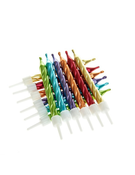 Regenbogen-Spiral-Geburtstagskerzen - Zubehör für Partys und Geburtstage - Bellefete.ch