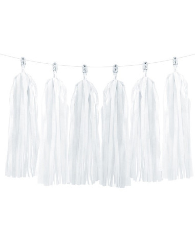 Partygirlande mit weißen Pompons - Partyartikel - Bellefete.ch