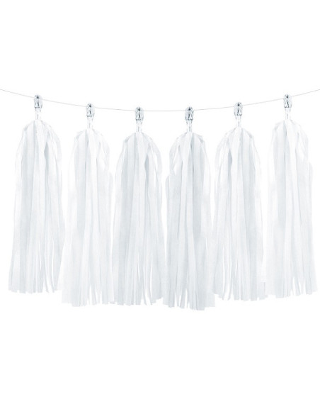 Ghirlanda da festa con pompon bianchi - Articoli da festa - Bellefete.ch