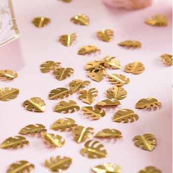 Confettis de fête - Feuilles dorées - Déco de table or - Bellefete.ch 2