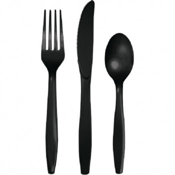 Couverts noirs fourchettes noirs couteaux noirs cuillères noirs