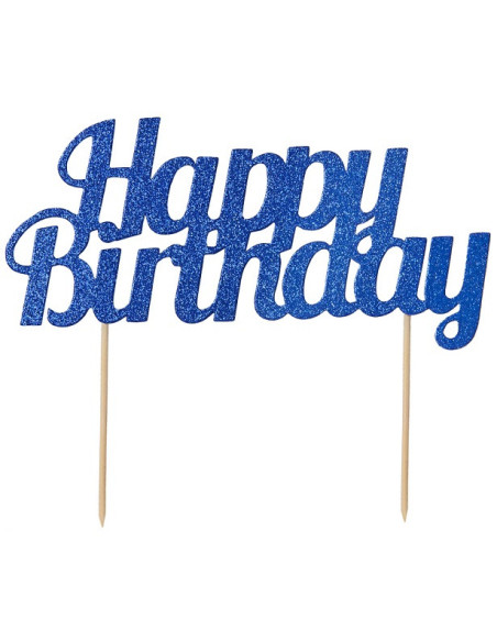 Kuchendekoration Blu Royal "Happy Birthday" - Partyartikel - Schweiz