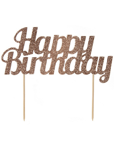 Kuchendekoration Rose Gold Happy Birthday - Cake Topper Geburtstag - Schweiz