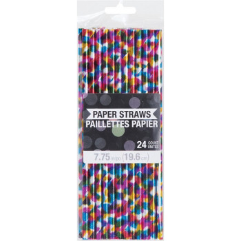 Pailles de fête en papier Rainbow - Accessoire vaisselle fête et célébration - Bellefete.ch 2