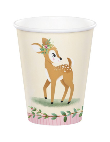 Gobelets de fête "Deer Little One" - Thème Cerf pour Naissance et Anniversaire - Bellefete.ch - Suisse