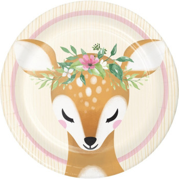 Assiettes à dessert "Deer Little One" - Thème biche pour Naissance et Anniversaire - Bellefete.ch