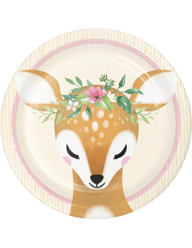 Piatti da dessert "Deer Little One" - Tema Cervo per Nascita e Compleanno - Bellefete.ch
