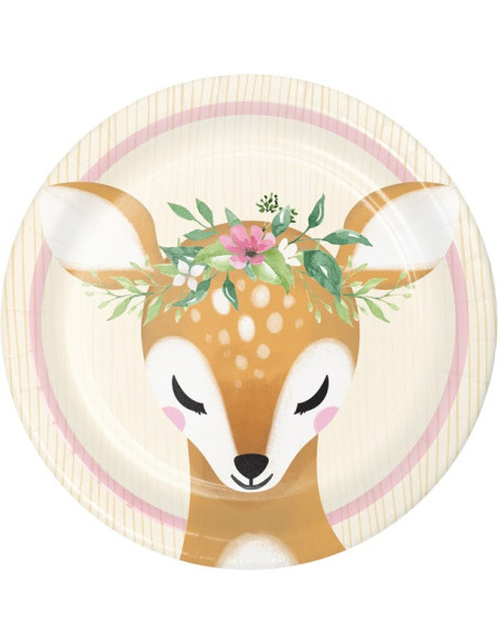 Piatti da dessert "Deer Little One" - Tema Cervo per Nascita e Compleanno - Bellefete.ch