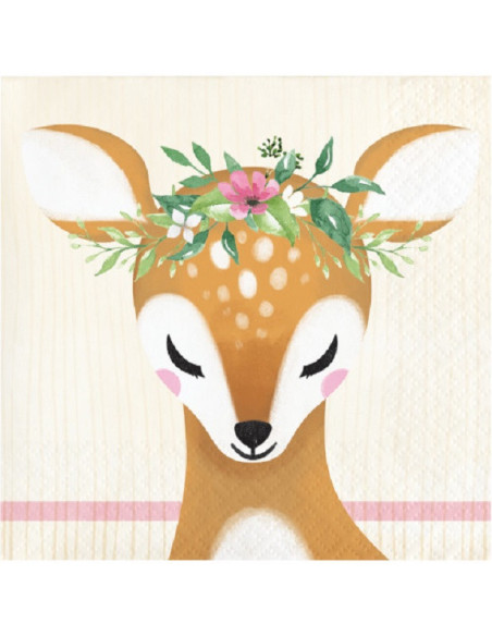 Serviettes à boisson "Deer Little One" - Thème Cerf pour Naissance et Anniversaire - Bellefete.ch