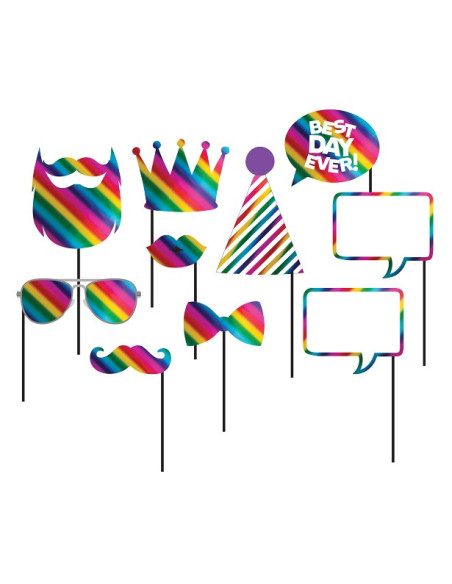 Regenbogen-Fotozubehör für Geburtstags-, Babyparty- oder bunte Party-Fotokabine – Bellefete Schweiz