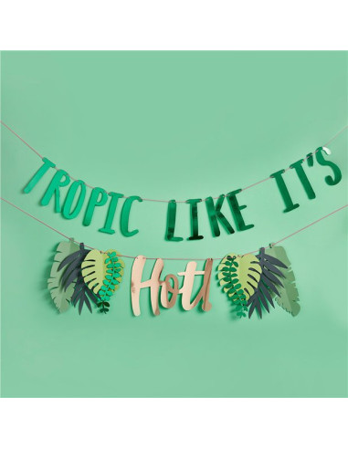foglie verdi banner tropicale