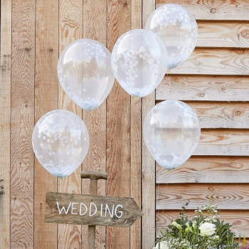 Ballons de fête à confettis blancs - Articles de fête - Bellefete.ch