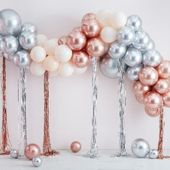 Arco di palloncini cromati con tende - Decorazione per feste - Palloni per feste cromati - Bellefete.ch