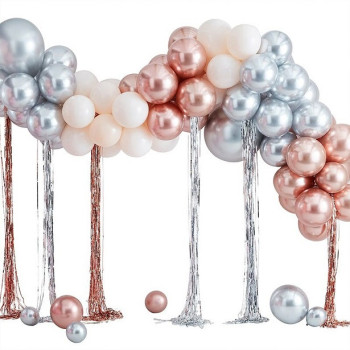 Ballonbogen Chrom mit Vorhängen - Partydekoration - Partyballons Chrom - Bellefete.ch 2