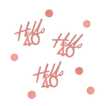 Confettis de fête Rose Gold “Hello 40” – décoration anniversaire adulte | BelleFete.ch