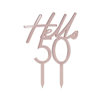 CAKE TOPPER 50 ANS ROSE GOLD 2