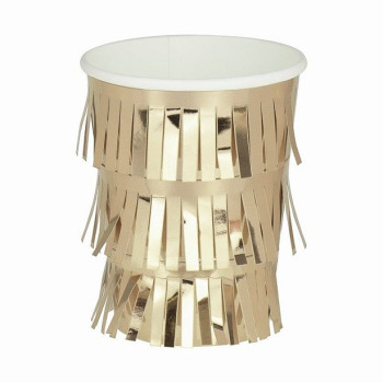 Bicchieri da festa in carta con frange Oro - Decorazione di compleanno - Bellefete.ch 2