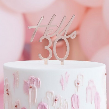 cake topper 30 ans rose gold