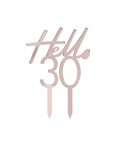 Roségoldener Geburtstagskuchenaufsatz 30 Jahre