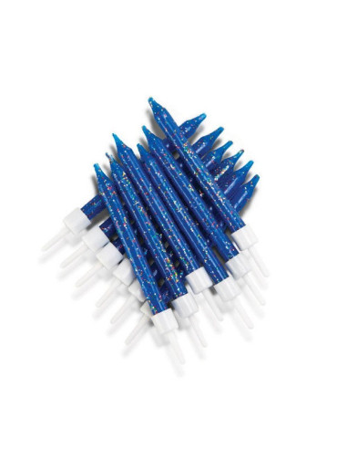 Bougies à paillettes Bleu Royal - Accessoire Déco Table et Gâteau - Bellefete.ch