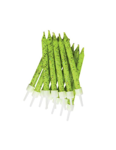 Bougies d'anniversaire à paillettes Vert Lime - Accessoire Déco Table et Gâteau - Bellefete.ch