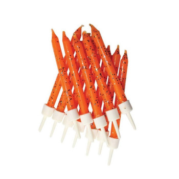 Geburtstagskerzen mit Pailletten Orange - Dekoratives Tisch- und Kuchenzubehör - Bellefete.ch