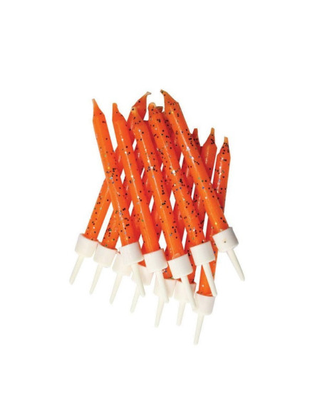 Geburtstagskerzen mit Pailletten Orange - Dekoratives Tisch- und Kuchenzubehör - Bellefete.ch