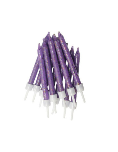 Candele di compleanno con glitter Viola - Accessorio Decorazione Tavolo e Torta - Bellefete.ch