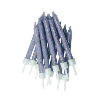 Geburtstagskerzen mit Pailletten Lila - Deko-Zubehör Tisch und Kuchen - Bellefete.ch