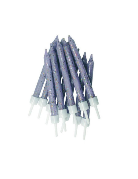 Candele di compleanno con paillettes Lilla - Accessorio Deco Tavolo e Torta - Bellefete.ch