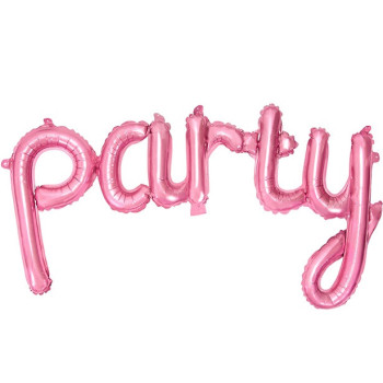 Palloncino Mylar lettere "Party" Rosa - Decorazione per feste - Bellefete.ch
