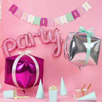 Ballon Mylar lettres "Party" Rose - Décoration de fête - Bellefete.ch 2