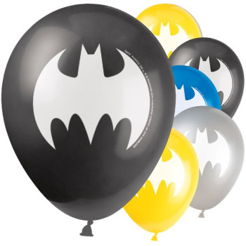 8 ballons Batman en latex pour décoration anniversaire enfant super heros