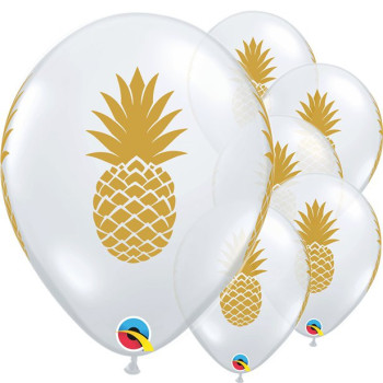 Palloncini in lattice Ananas Dorato - Decorazione Festa Tropicale e Compleanno - Bellefete.ch