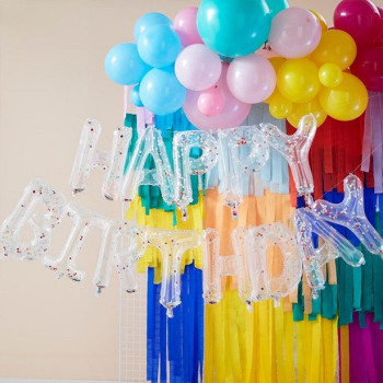 Ghirlanda di compleanno con coriandoli Arcobaleno - Decorazione di compleanno - Svizzera