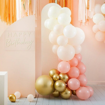Ballonbogen Pfirsich und Gold - Partydekoration - Bellefete.ch